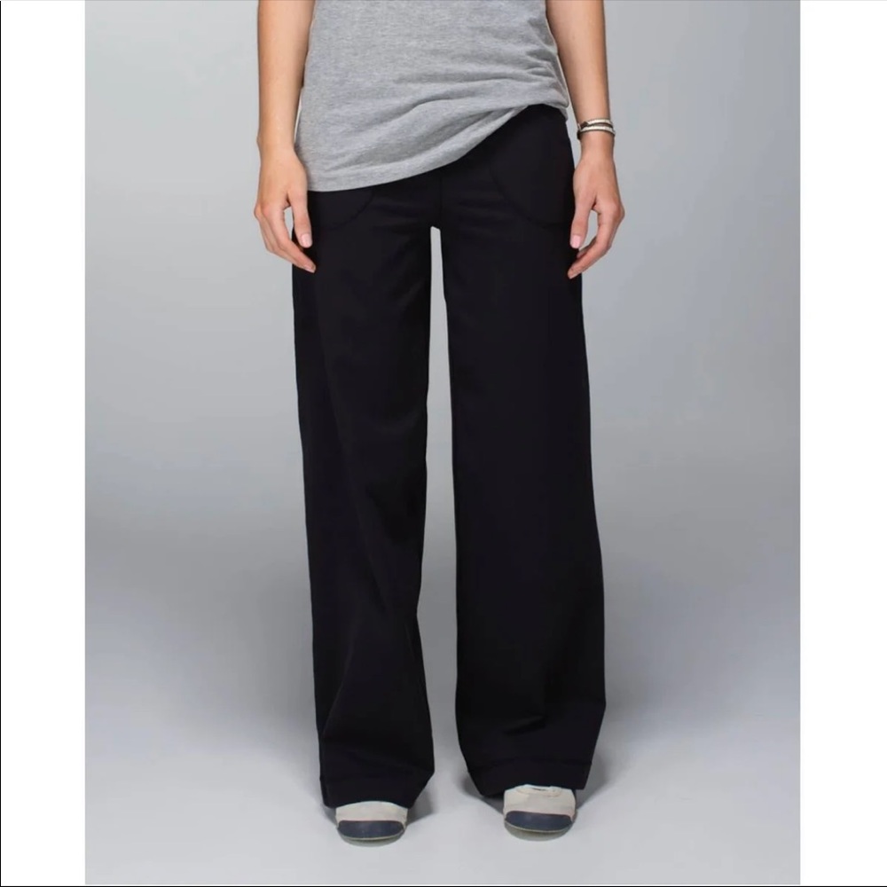 Lululemon Still Pant, Wide Leg Drawstring Yoga Pant - black